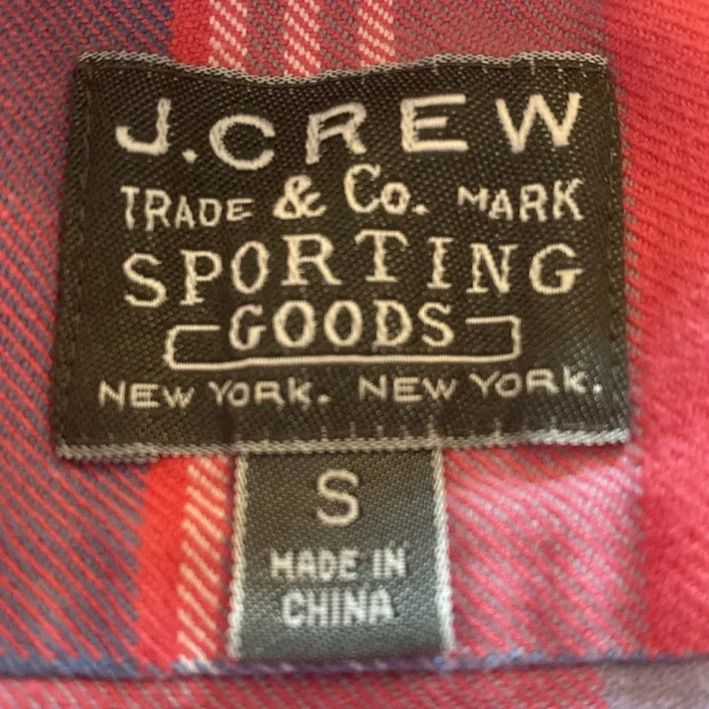 J. Crew Red and Blue Casual Button Down. Size S. Flannel. 100% cotton.